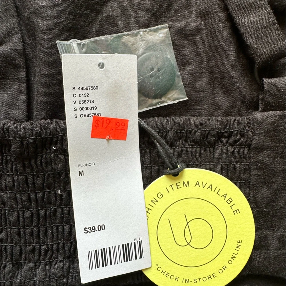 Urban Outfitters Linen Blend Button Up Crop Top Medium NWT '90s Square N… - Picture 6 of 7